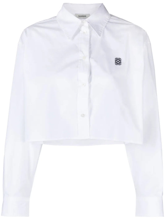Monogram-Embroidered Cotton Shirt