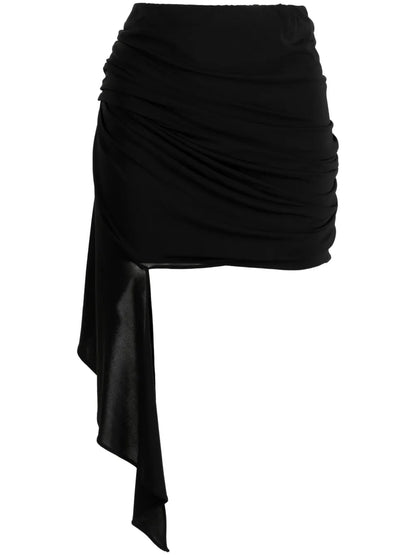 Mid-Rise Draped Miniskirt