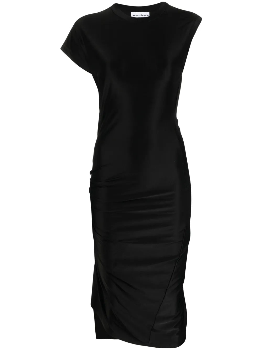 Asymmetric Draped Midi Dress