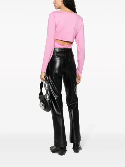 Plunging V-Neck Cut-Out T-Shirt
