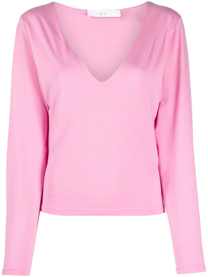 Plunging V-Neck Cut-Out T-Shirt