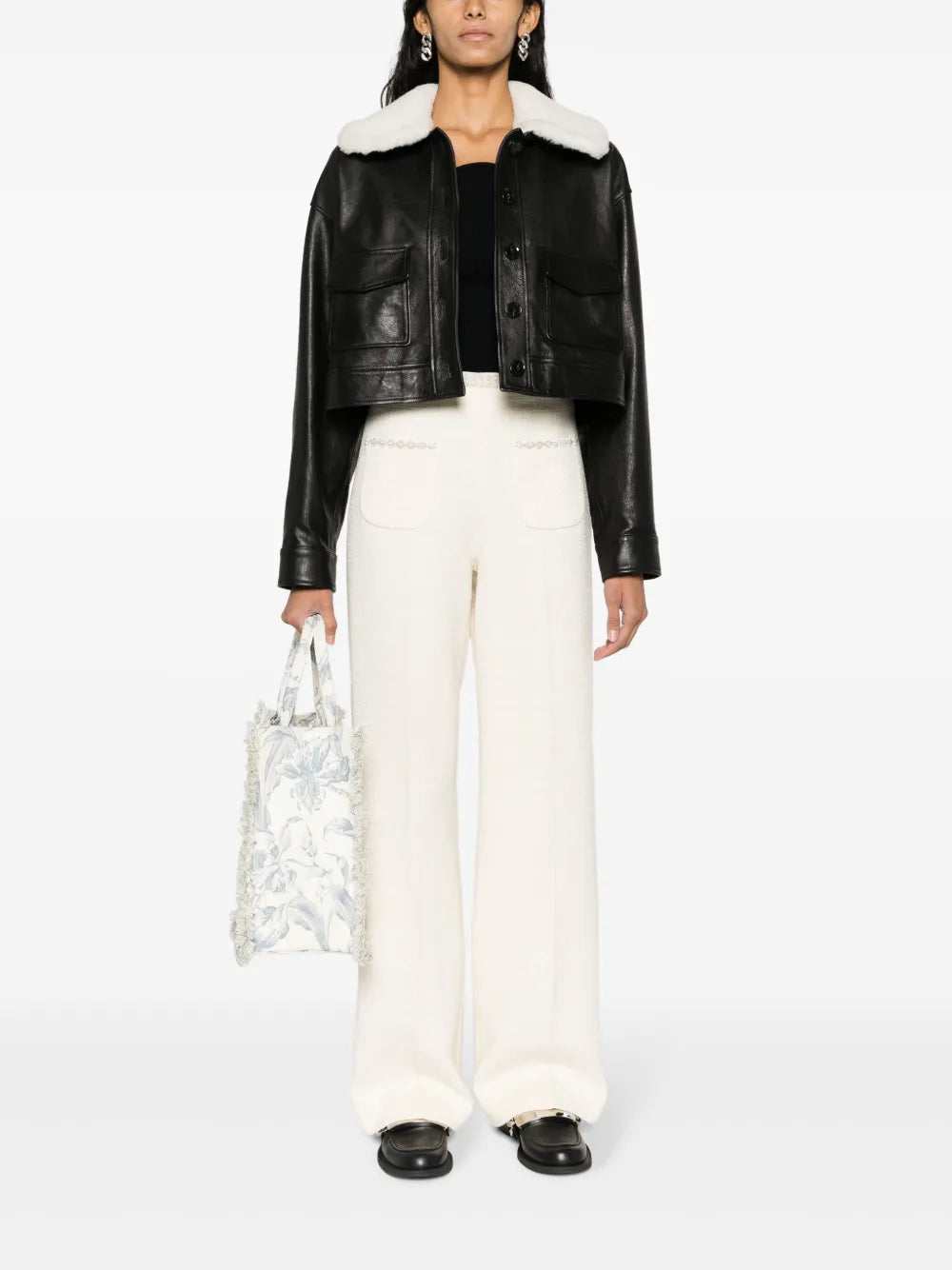 Embellished Tweed Trousers