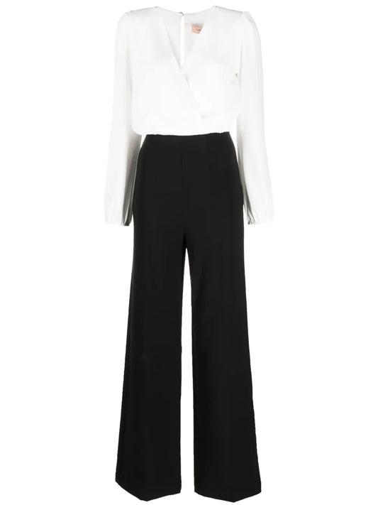 Two-Tone Straight-Leg Jumpsuit