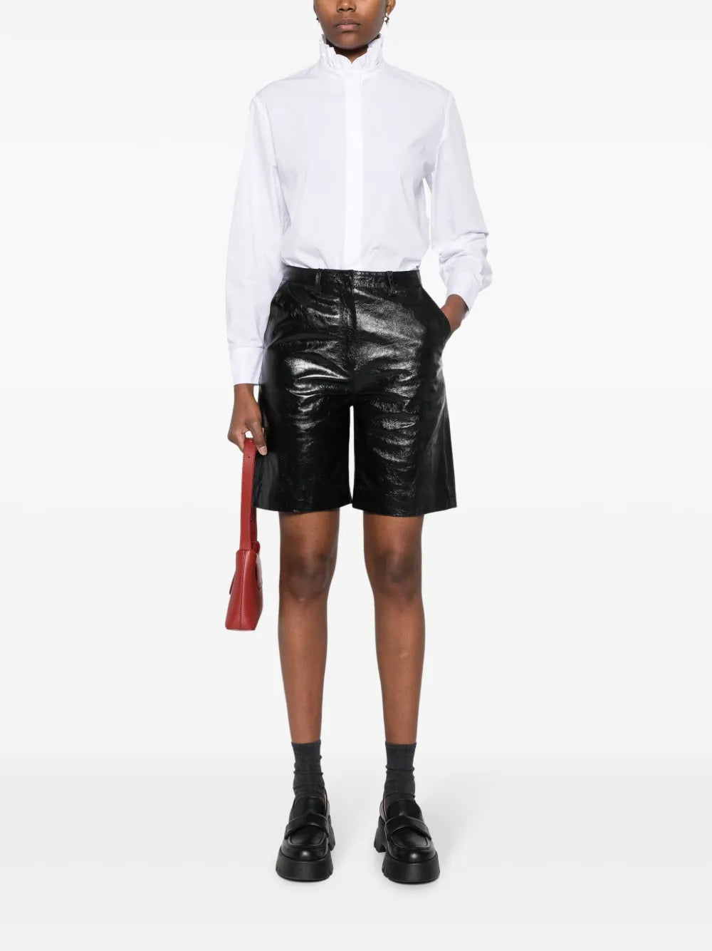 Ruffled-Collar Shirt