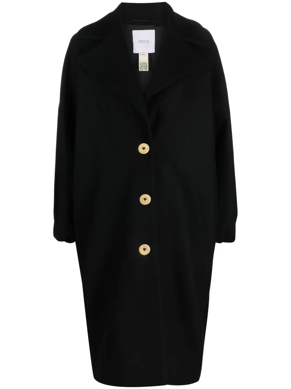 Wool-Blend Button-Front Coat