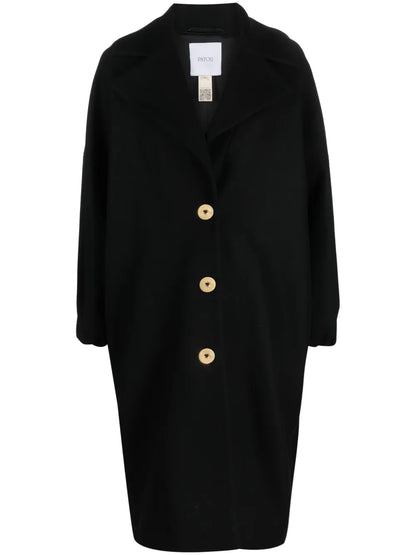 Wool-Blend Button-Front Coat