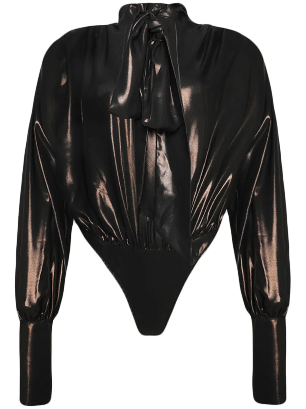 Pussy-Bow Drapd Bodysuit