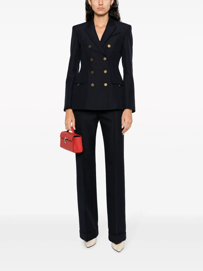 Pressed-Crease Straight-Leg Trousers