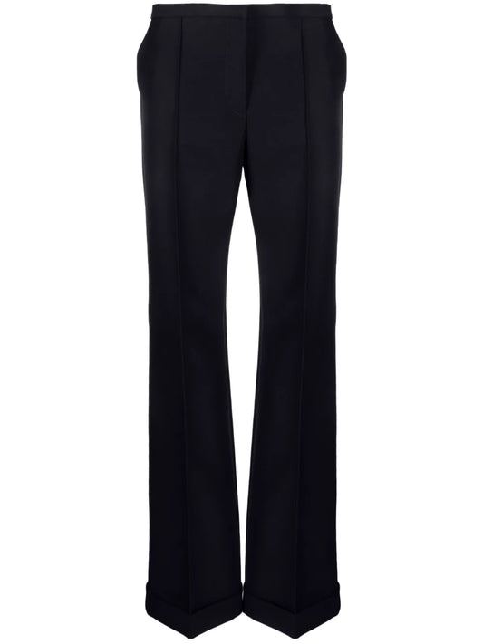 Pressed-Crease Straight-Leg Trousers