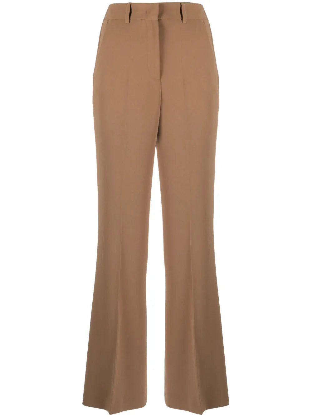 Crepe High-Waist Flared Trousers