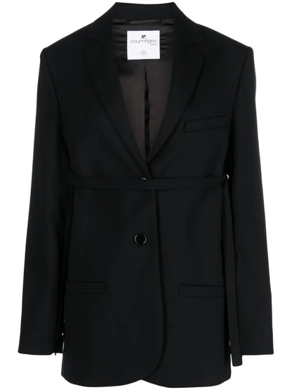 Strap Single-Breasted Blazer