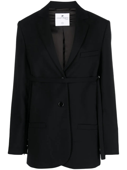 Strap Single-Breasted Blazer