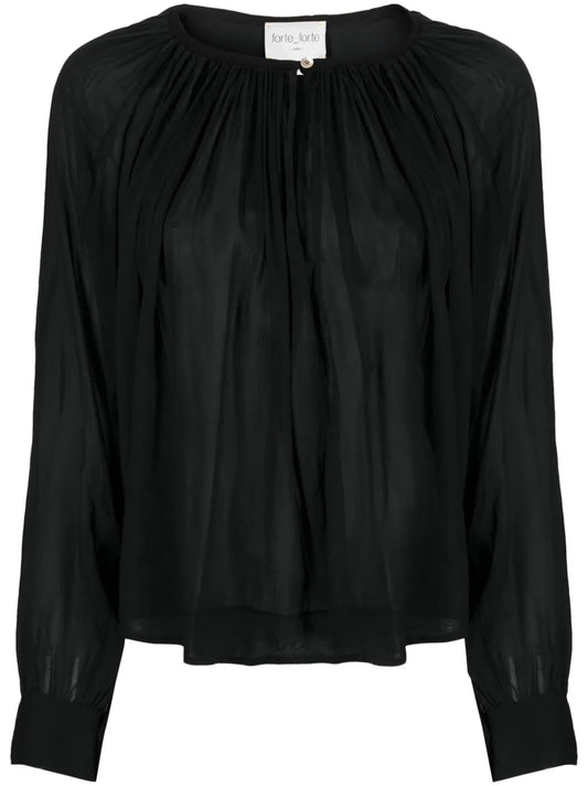 Gathered Voile Blouse
