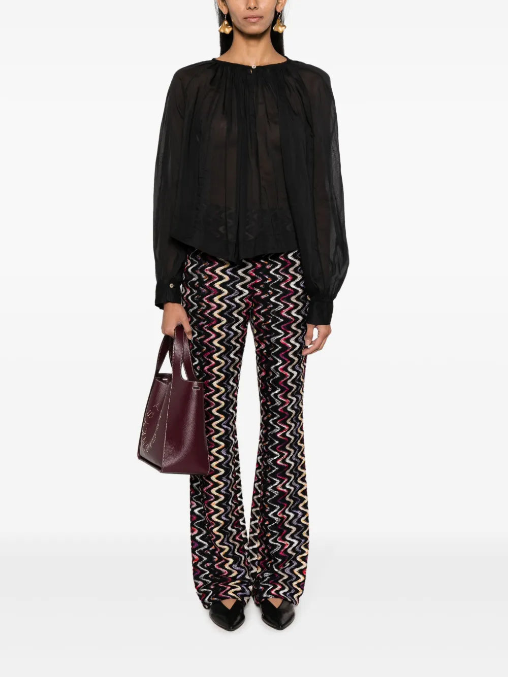 Gathered Voile Blouse