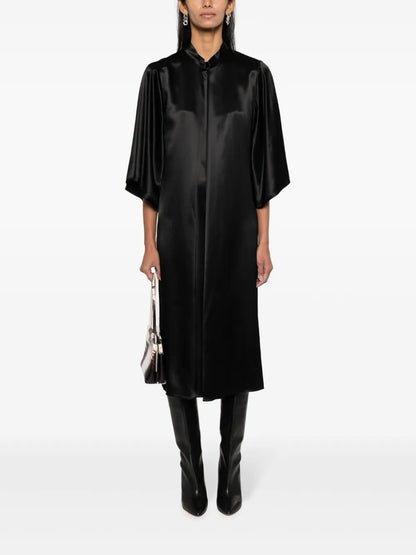 Satin Shift Midi Dress