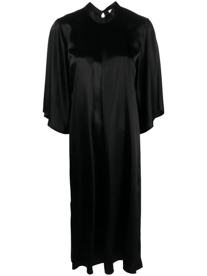 Satin Shift Midi Dress