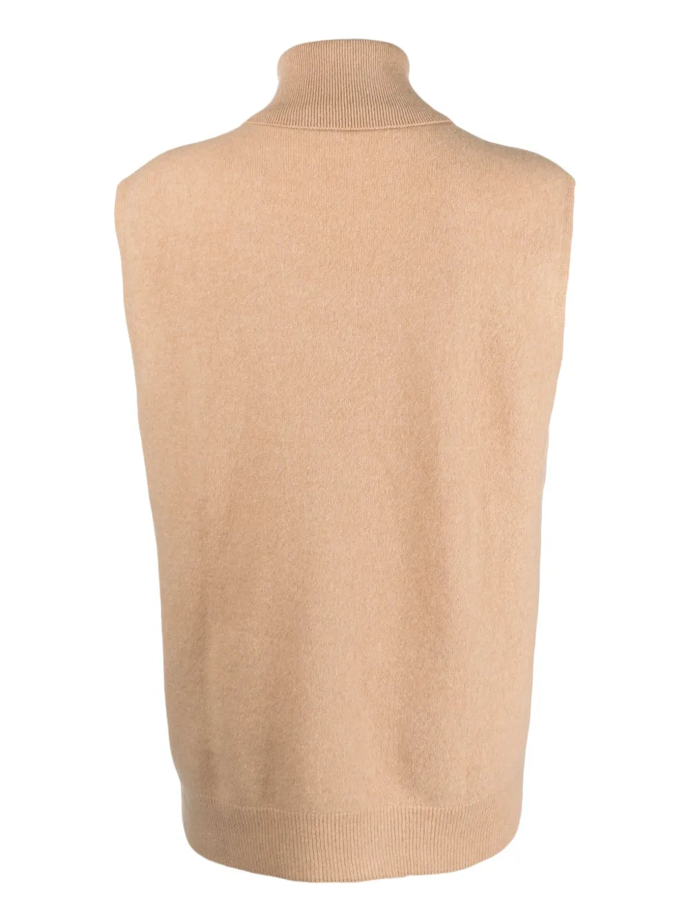 Roll-Neck Sleeveless Cashmere Top