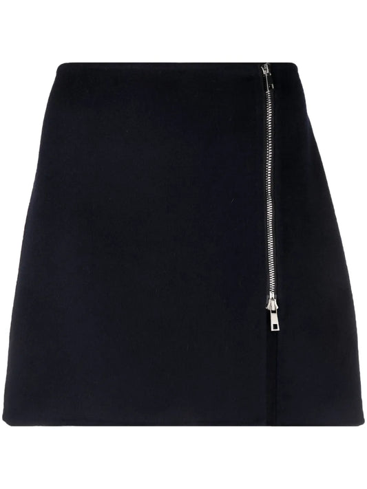 A-Line Side Zip-Fastening Miniskirt