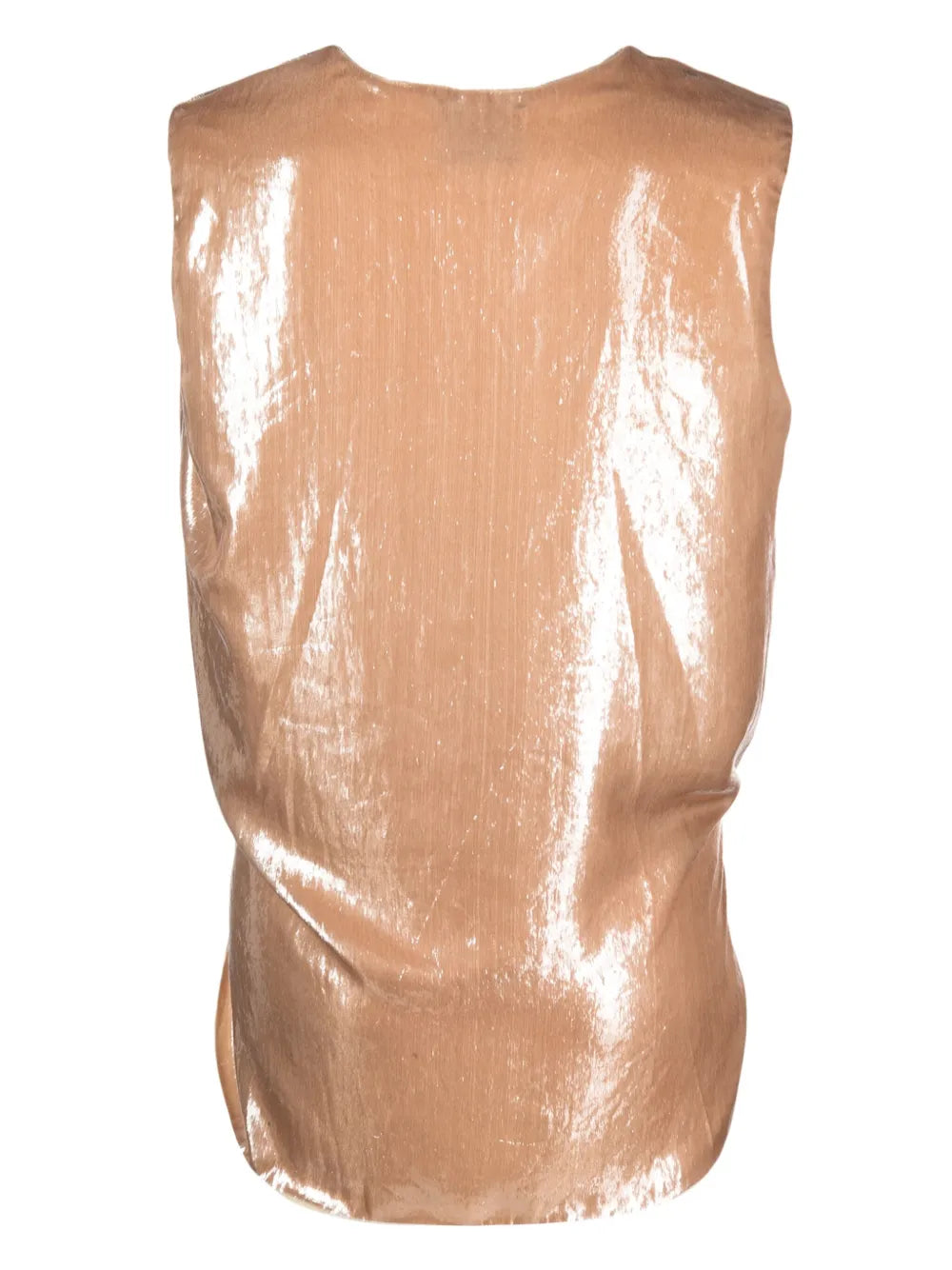 Metallic-Finish Sleeveless Top