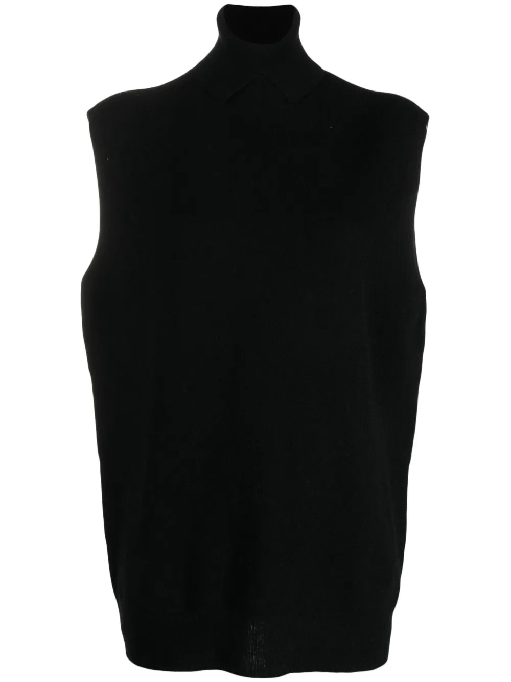 Roll-Neck Sleeveless Cashmere Jumper