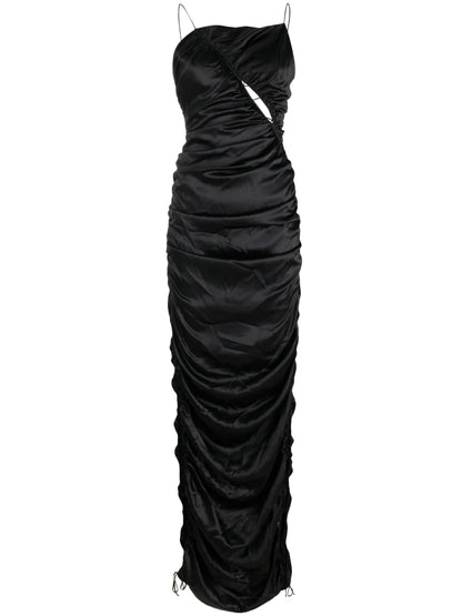 Draped Silk Maxi Dress