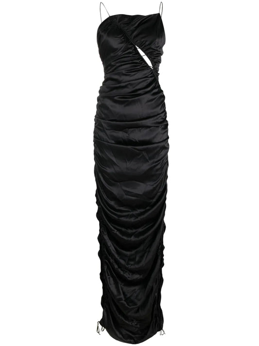 Draped Silk Maxi Dress