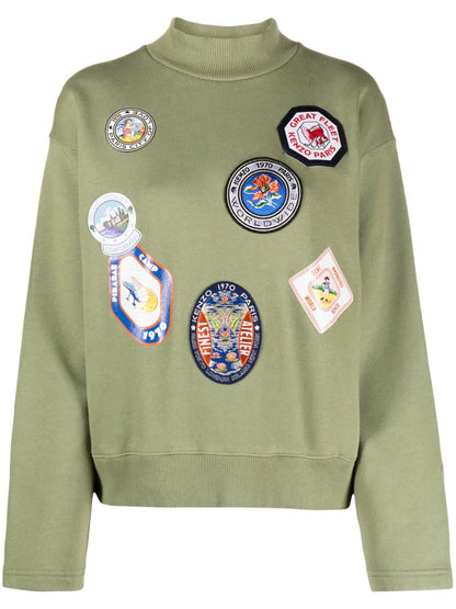 Travel Patches Cotton Sweatshirt