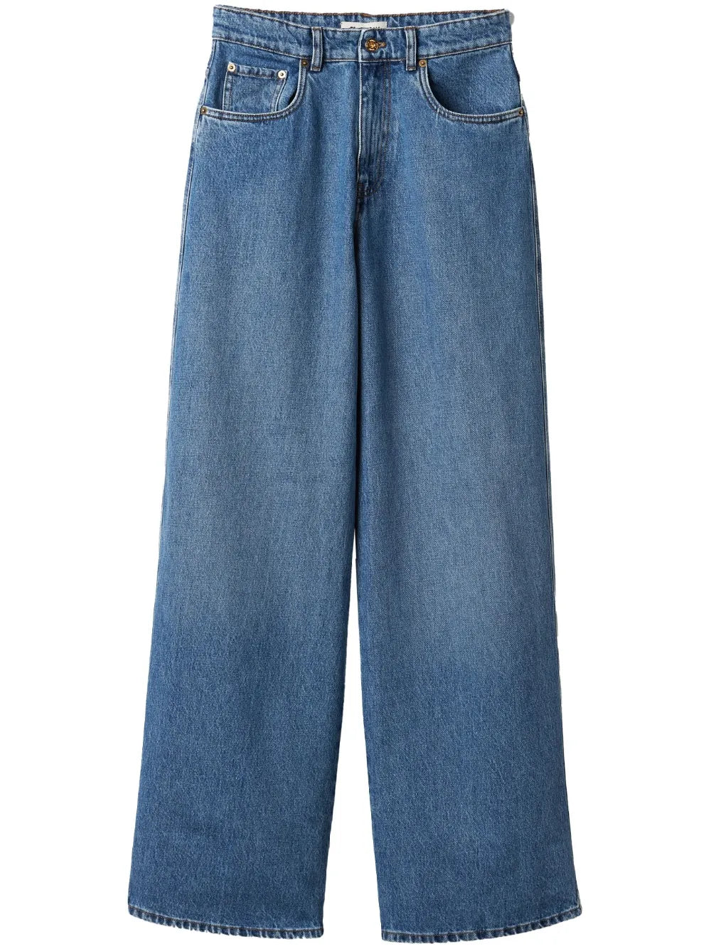 Logo-Embroidered Wide-Leg Jeans