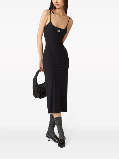 Logo-Print Jersey Midi Dress