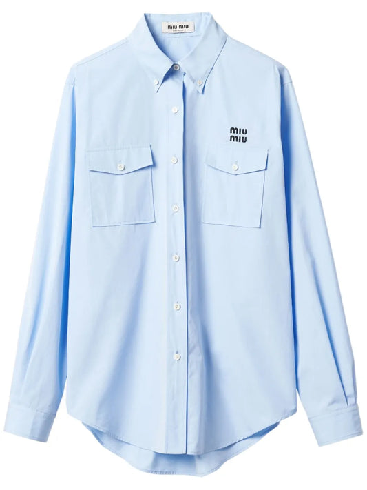 Logo-Embroidered Flap-Pocket Shirt