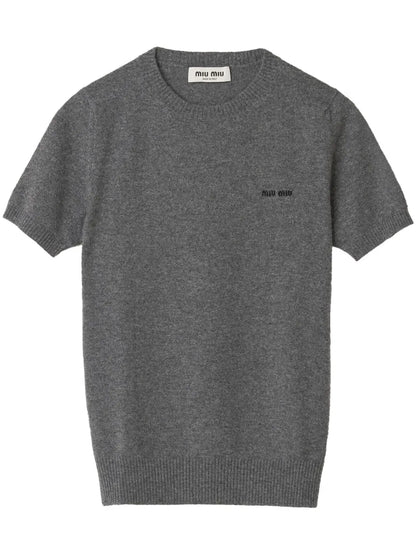 Logo-Intarsia Cashmere Top