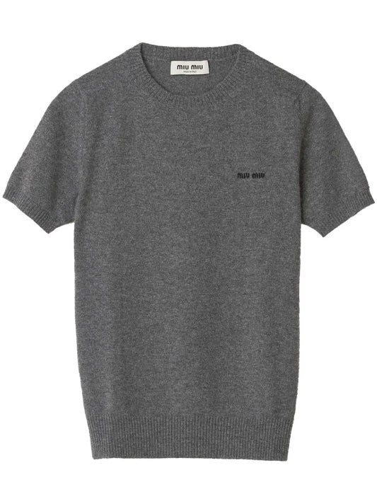Logo-Intarsia Cashmere Top