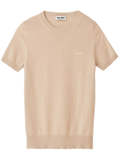 Logo-Intarsia Cashmere Top