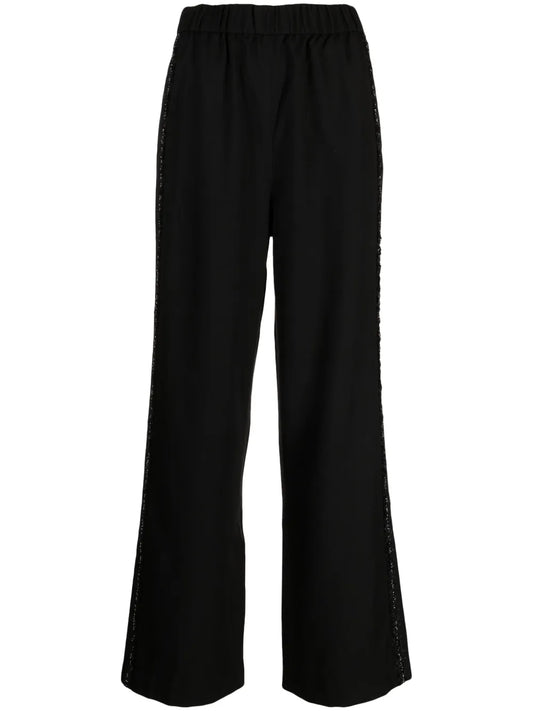 Side-Detail Wide-Leg Track Pants