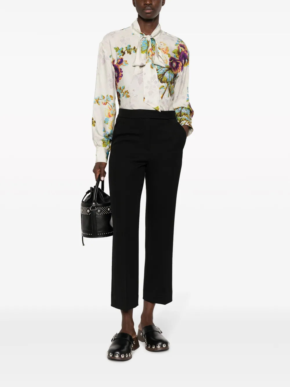 Cropped Wool Tailored Trousers