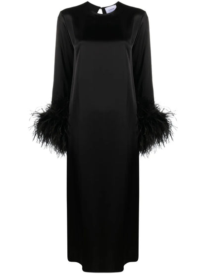 Suzi Feather-Cuffs Maxi Dress
