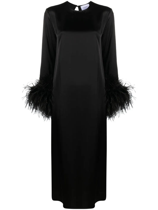 Suzi Feather-Cuffs Maxi Dress