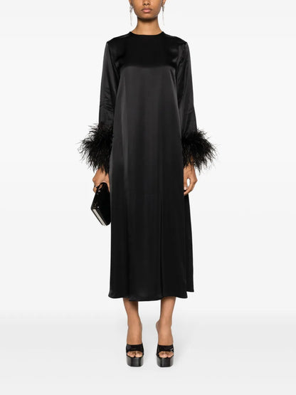 Suzi Feather-Cuffs Maxi Dress