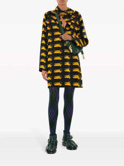 Duck-Print Silk Minidress