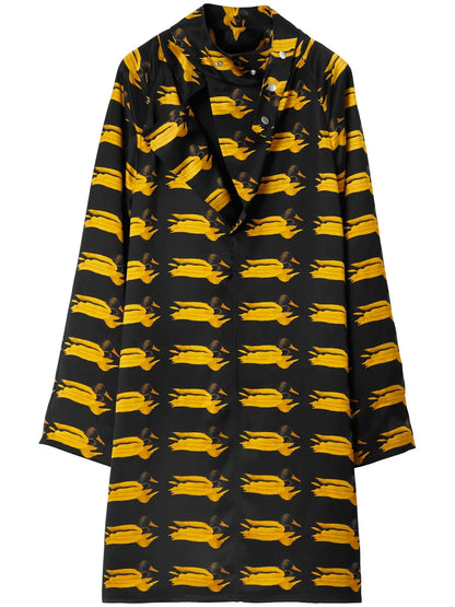 Duck-Print Silk Minidress