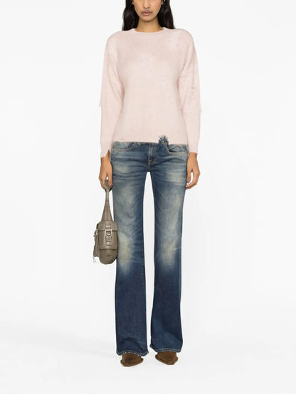 Distressed Crew-Neck Jumper