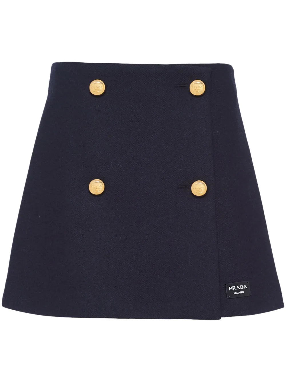 Wraparound Wool Miniskirt
