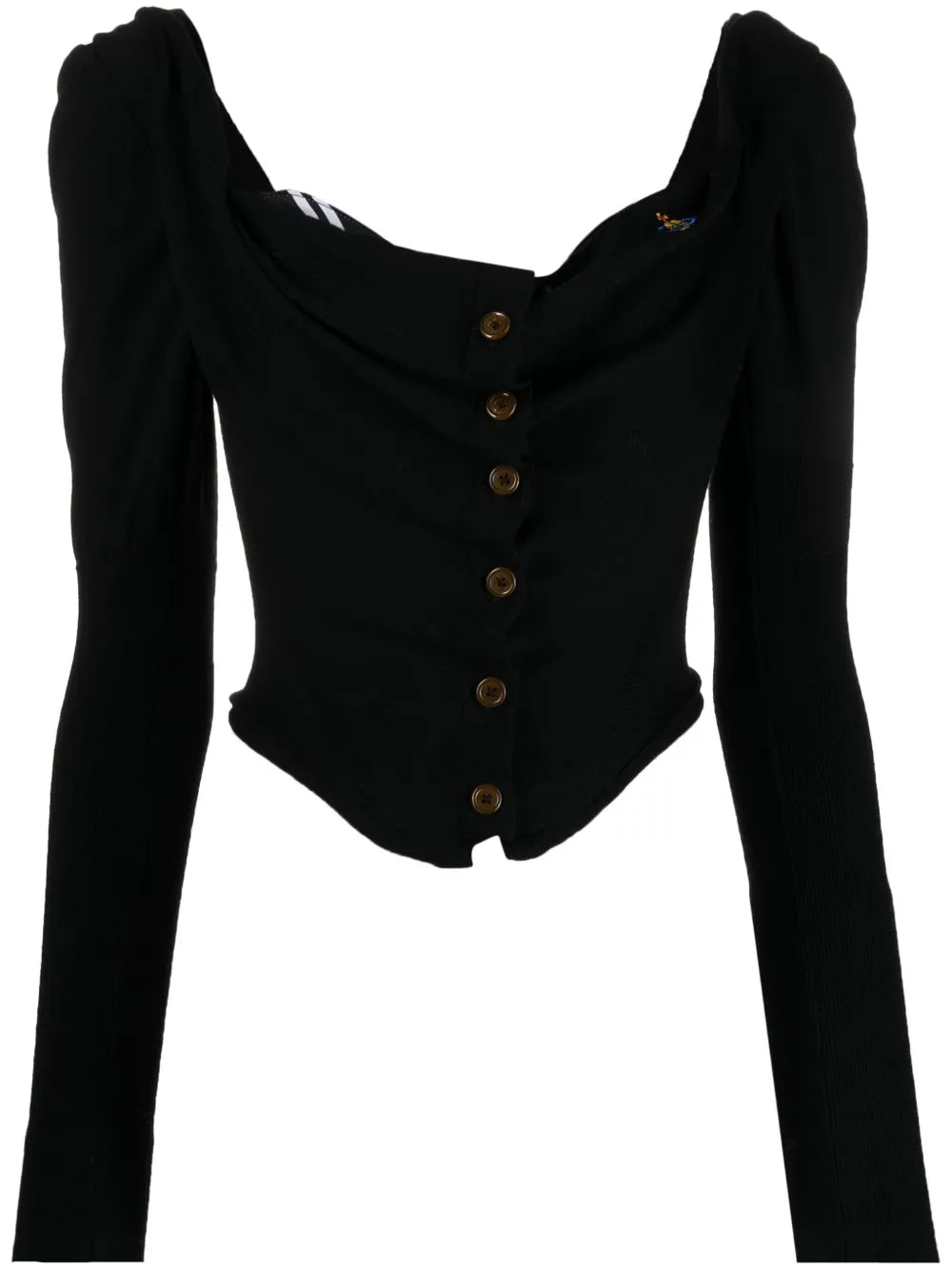 Bear Corset-Style Cropped Cardigan