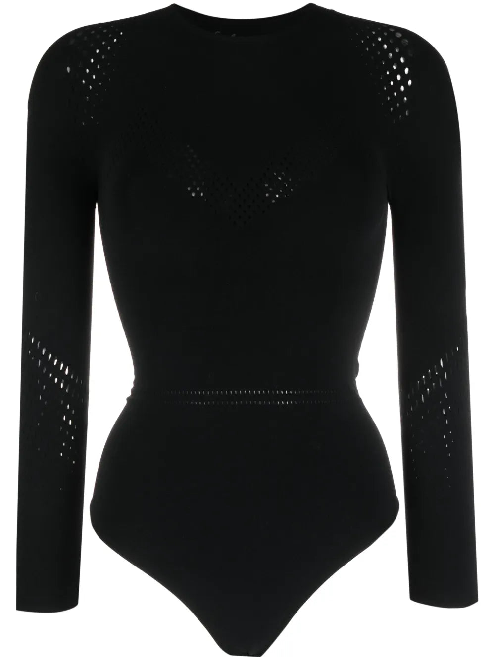 Perforated Slim-Cut Bodysuit