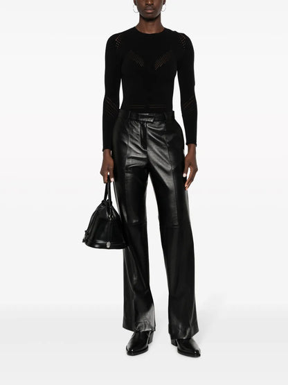 Perforated Slim-Cut Bodysuit