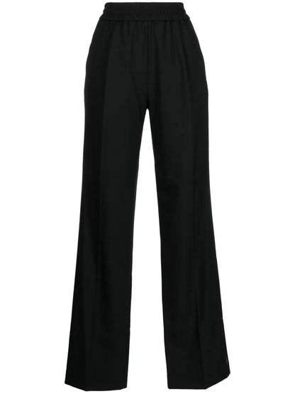 Piped-Trim Detail Wide-Leg Trousers