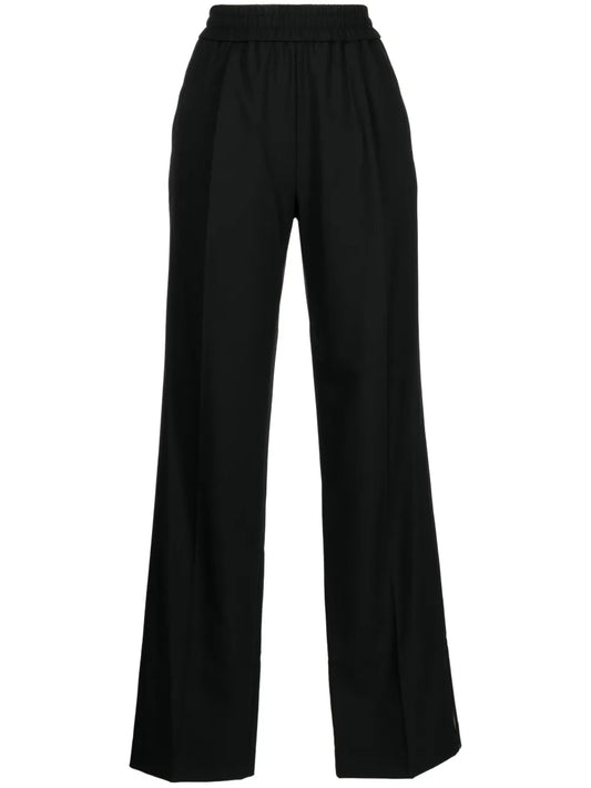 Piped-Trim Detail Wide-Leg Trousers