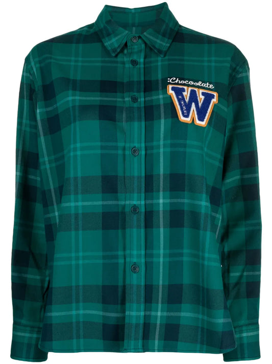 Logo-Embroidered Checkd Shirt