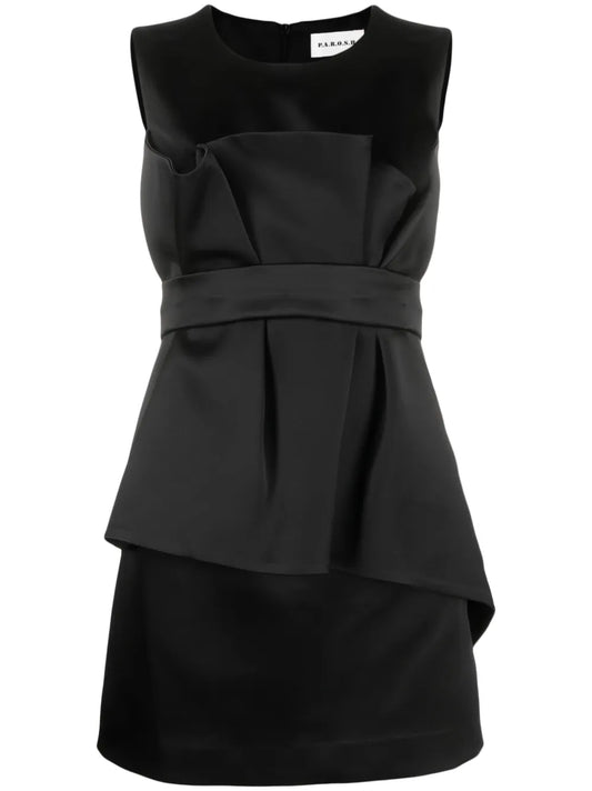 Satin Belted Sleveless Minidress
