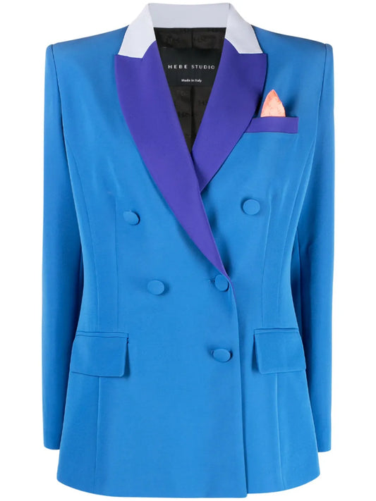 Bianca Colour-Block Crepe Blazer